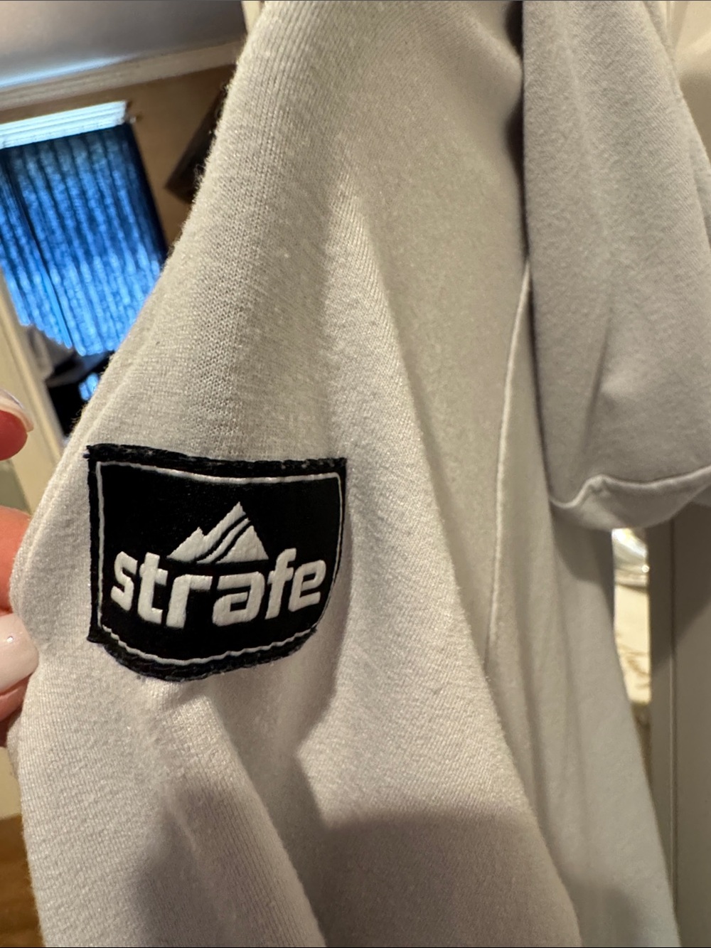 Rafe Light Gray Pullover Hoodie with Pink Drawstrings - Picture 4 of 4